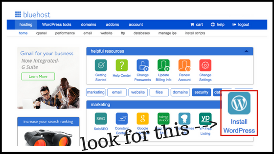 install wordpress on bluehost