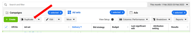 Step 9: Duplicate The Ad Set