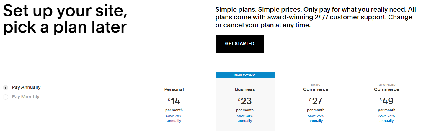 squarespace premium plan