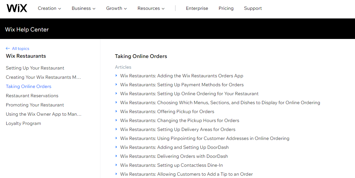 Wix Take Online Orders