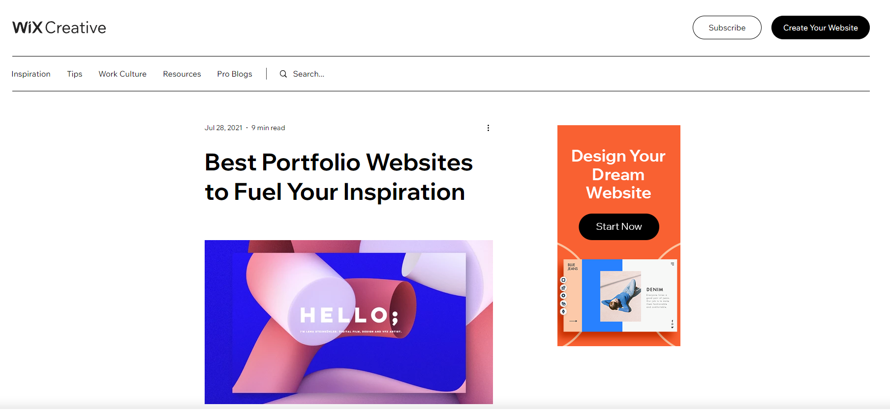 Wix Creative Portfolio