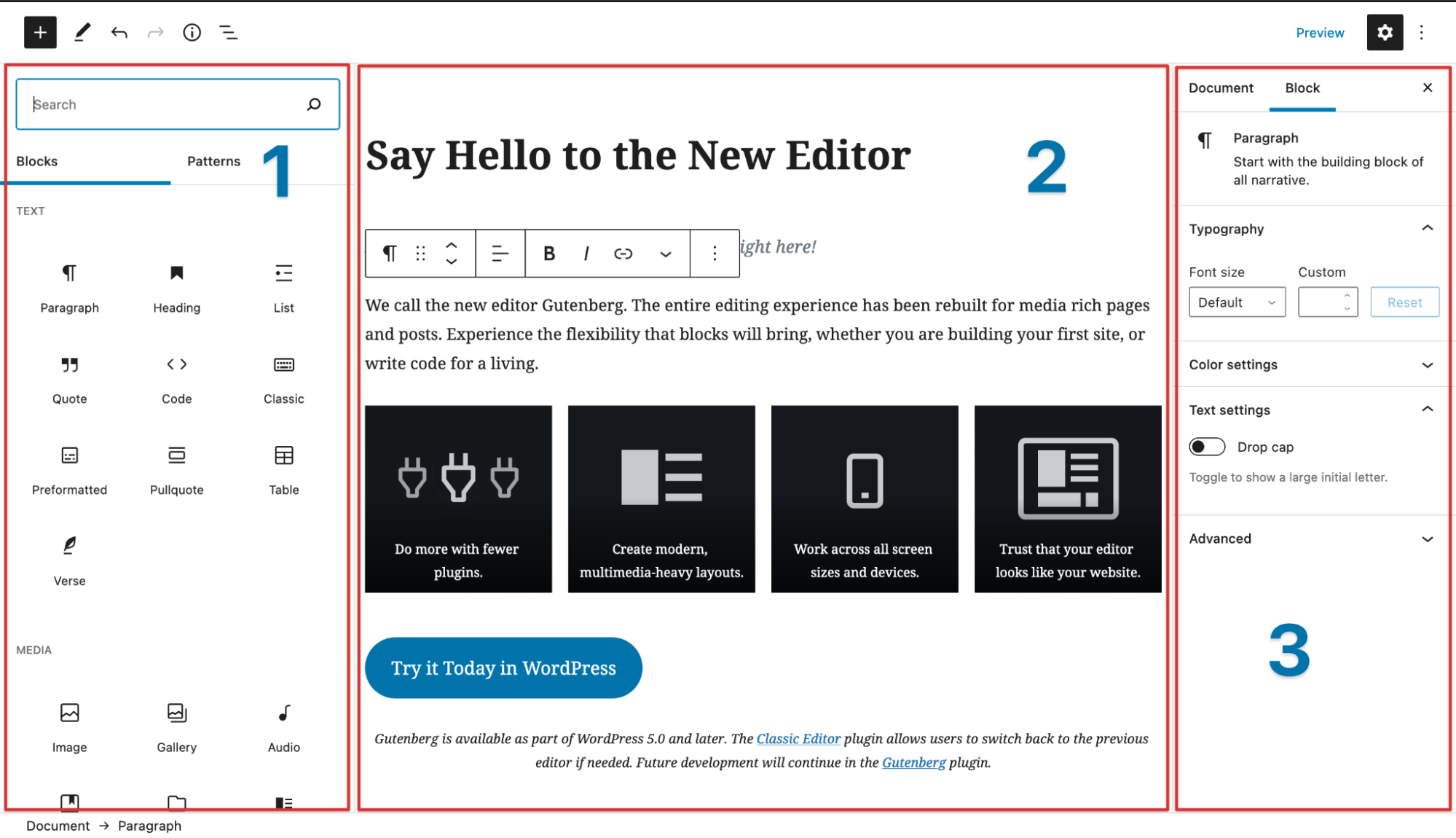 Blog editor page wordpress
