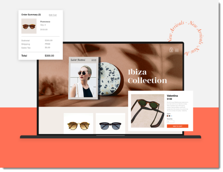 wix website template add to cart