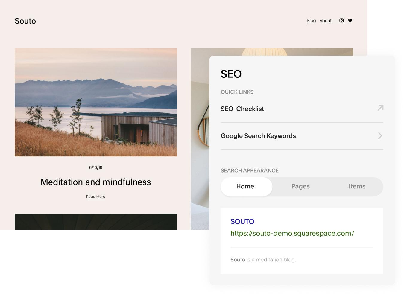 souto website theme squarespace