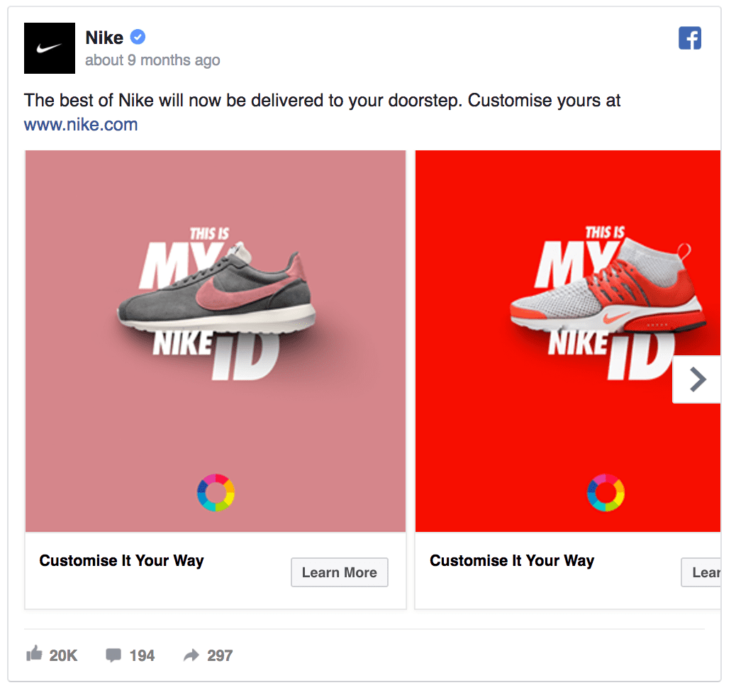 Nike facebook ad design
