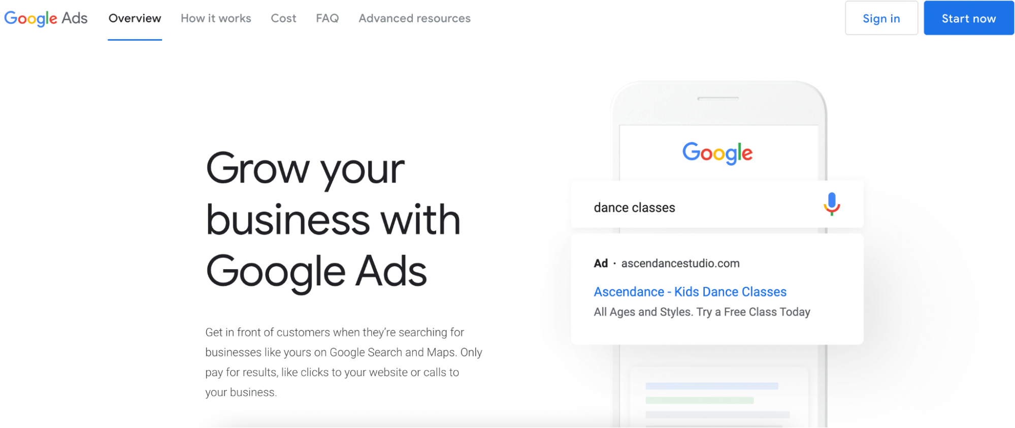 google ads homepage