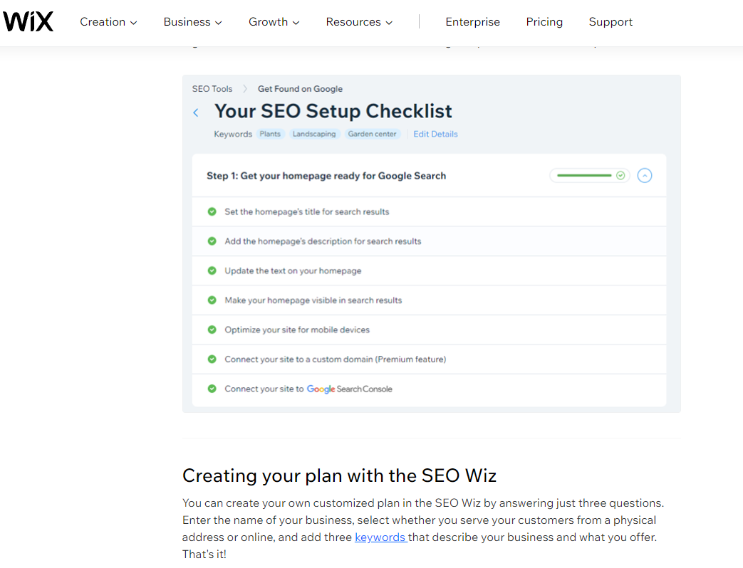 Wix SEO setup