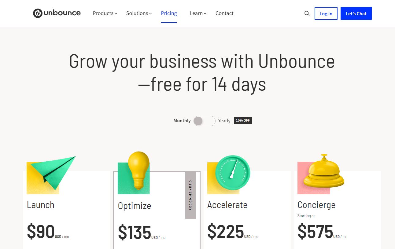 Unbounce Pricing
